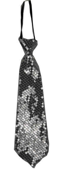 Cravate paillette argent
