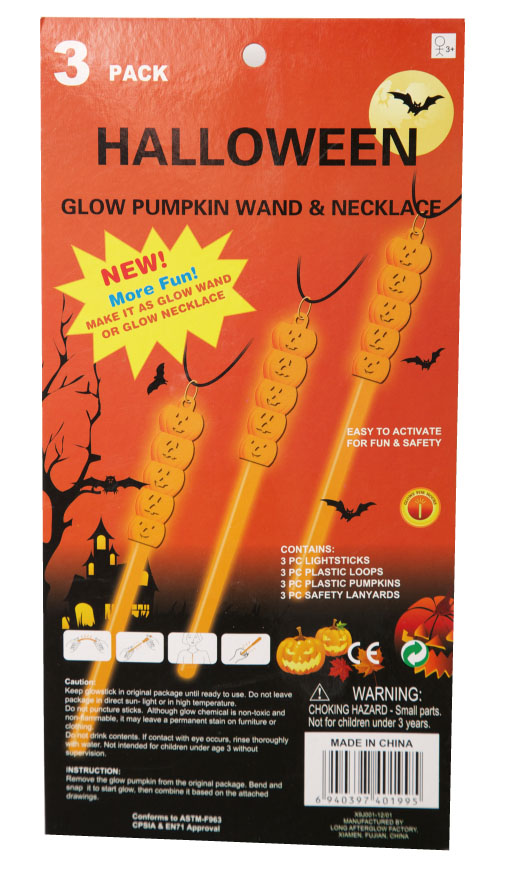 lot 3 Glow Halloween sticks