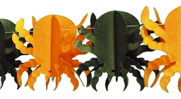 Guirlande 6m araignee  noir / orange
